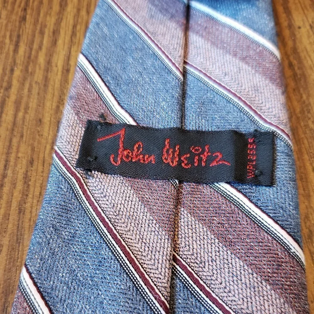John Weitz Mens Purple And Blue Striped 3 Inch Wide Neck Tie